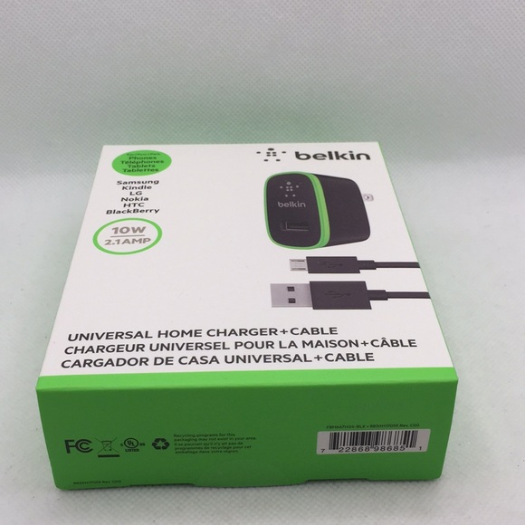 Belkin 10W 2.1 Amp Universal Home Charger + Cable for Smartphones Samsung - Picture 6 of 9
